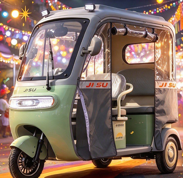 JI SU A8 three-wheeler in sage green