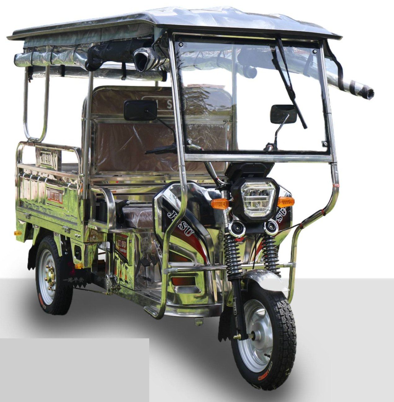 JI SU E-CARGO stainless steel cargo trike with roof